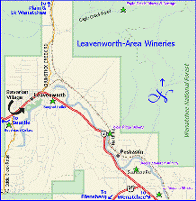 Thumbnail map of Leavenworth-area wineries