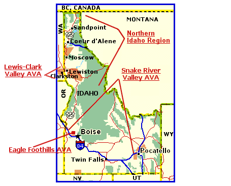 Overview map of Idaho