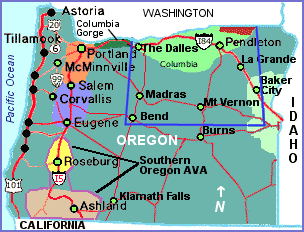 Oregon Wine Regions Map and Links