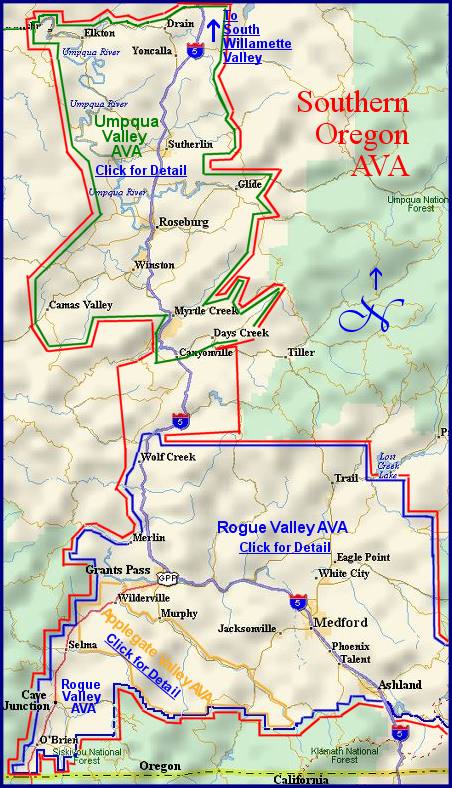 Map Of Oregon With Cities. Map to the wine regions of the