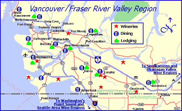 Lodging and dining suggestions in Vancouver, BC and the Fraser Valley wine region
